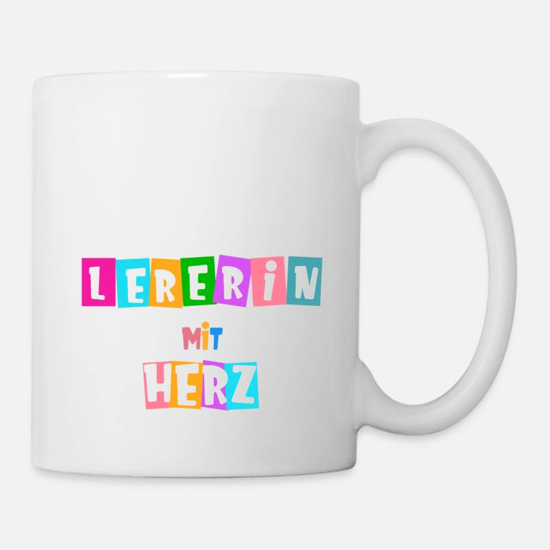 Lehrerin mit Herz - personalisierbar - Tasse - Weiß