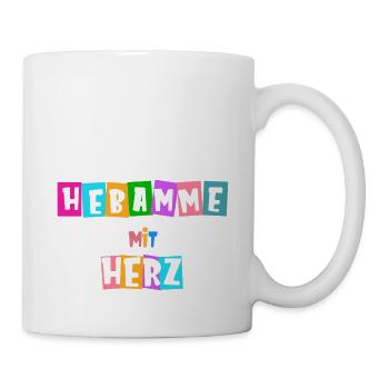Hebamme mit Herz - personalisierbar - Tasse - Weiß - Rechts