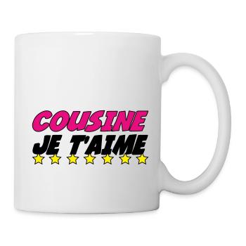 COUSINE JE t'aime - Mug blanc - blanc - Droite