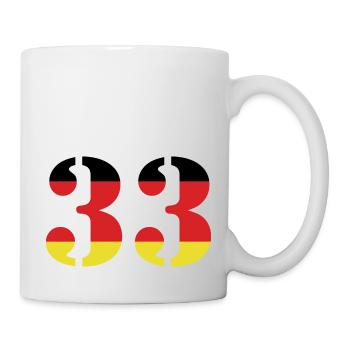 33 Zahl Trikot Deutschland - Tasse - Weiß - Rechts