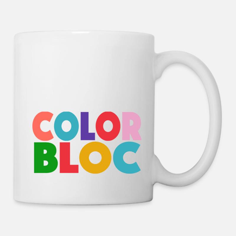 Color Bloc Icon - Tasse - Weiß