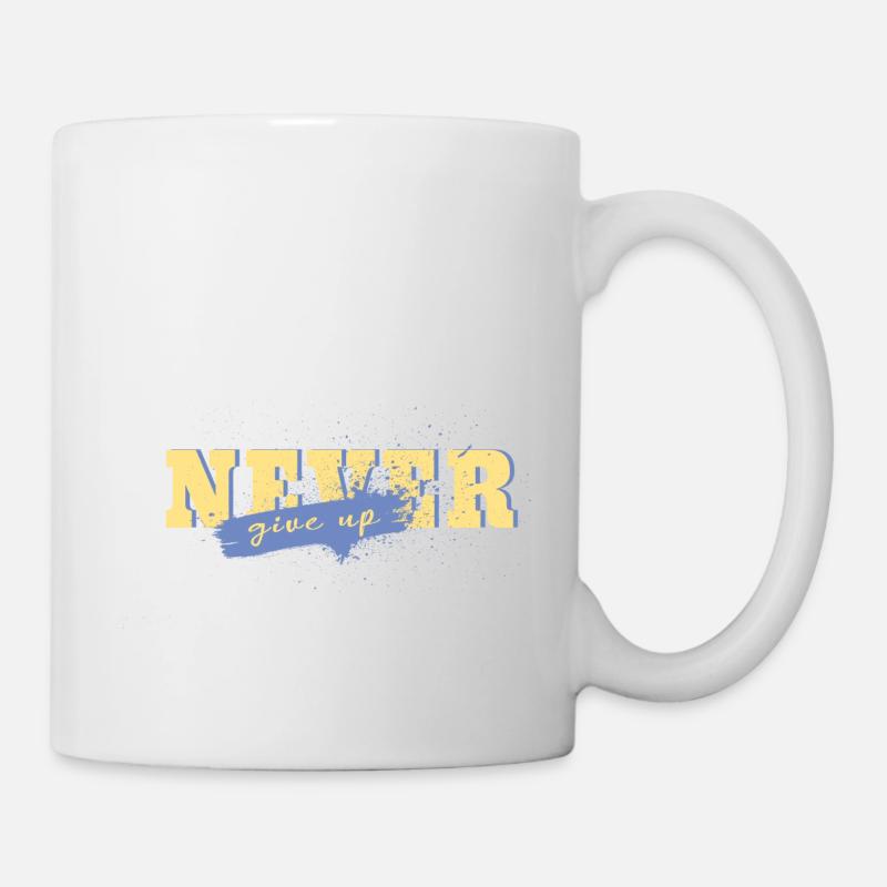 never give up - Mug blanc - blanc