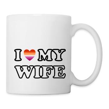 I love my wife lesbian couple - Mug - white - Right