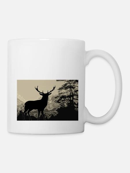 Hirsch - Tasse - Weiß