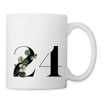 Numéro 24 floral vert -24e anniversaire floral - Mug blanc - blanc - Droite