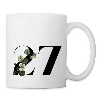 Numéro 27 floral vert -27e anniversaire floral - Mug blanc - blanc - Droite