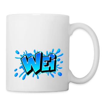 WEI splash Blaues Graffiti von Max the Tagger - Tasse - Weiß - Rechts