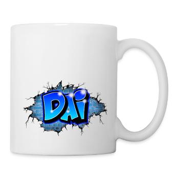 Graffiti DAI Fissures briques bleues - Mug blanc - blanc - Droite
