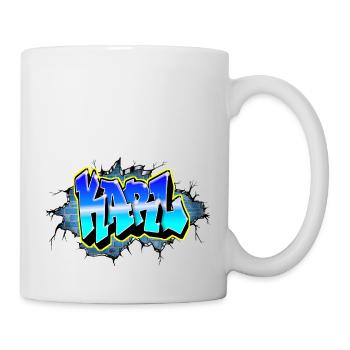 Graffiti KARL Blue Brick Crack - Mug - white - Right
