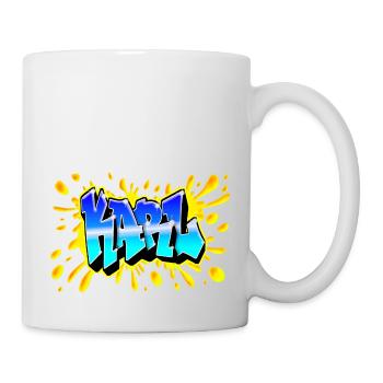 GRAFFITI KARL SPLASH JAUNE - Mug blanc - blanc - Droite
