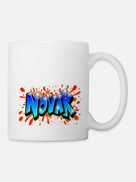Graffiti NOVAK Splash Red Child Gift - Mug - white