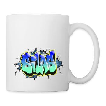 Graffiti SILAS Ziegelstein Geschenk GEBURTSTAG GEBURT - Tasse - Weiß - Rechts