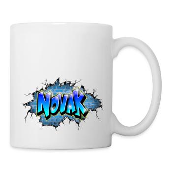 Graffiti NOVAK fissures Cadeau anniversaire enfant - Mug blanc - blanc - Droite