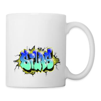 Graffiti SILAS Rubbelgeschenk GEBURTSTAG GEBURT - Tasse - Weiß - Rechts