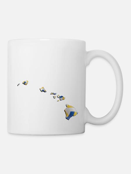 Echter Volleyball in der Hawaii State Landkarte - Tasse - Weiß