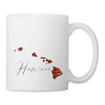 Echter Basketball in der Hawaii State Landkarte HI - Tasse - Weiß - Rechts