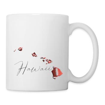 Real Football in the Hawaii State Map HI - Mug - white - Right