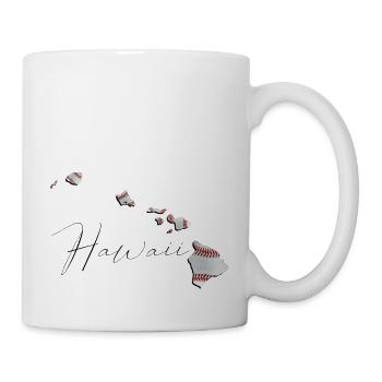 Real Baseball in Hawaii State Map HI - Mug - white - Right