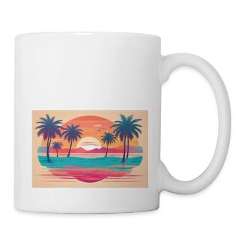 a retro sunset - Tasse - Weiß - Rechts