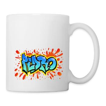 PEDRO Graffiti Name Sweatshirt Kappe T-Shirt - Tasse - Weiß - Rechts