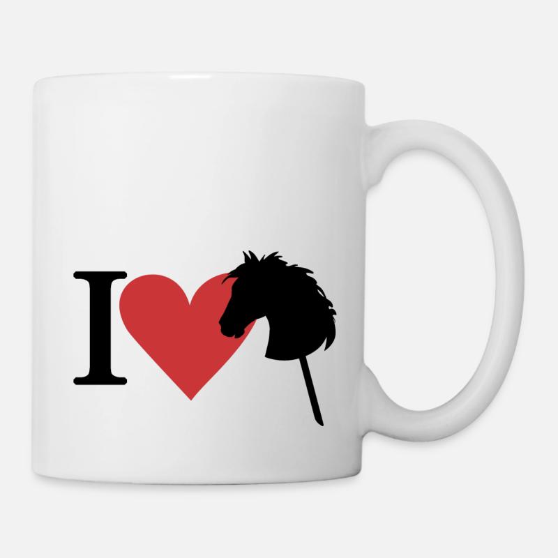 J’ADORE HOBBY HORSE- HOBBY HORSING- CHEVAL SUR UN BÂTON - Mug blanc - blanc
