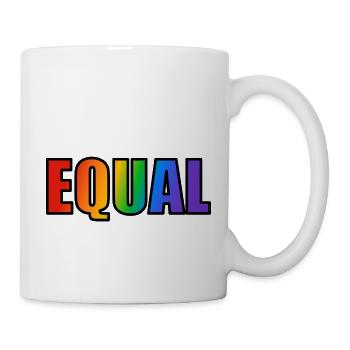 Gleichberechtigter LGBTQ-Regenbogen - Tasse - Weiß - Rechts