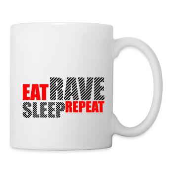 Manger dormir rave répéter nourriture sommeil corbeau disant - Mug blanc - blanc - Droite
