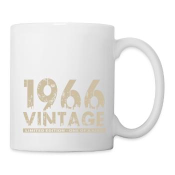 Jahrgang 1966 Bursdag - Unikat - Tasse - Weiß - Rechts
