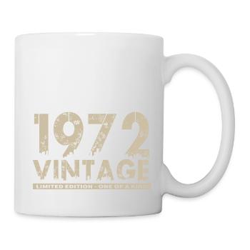 Jahrgang 1972 Bursdag - Unikat - Tasse - Weiß - Rechts