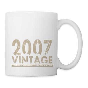 Jahrgang 2007 Bursdag - Unikat - Tasse - Weiß - Rechts