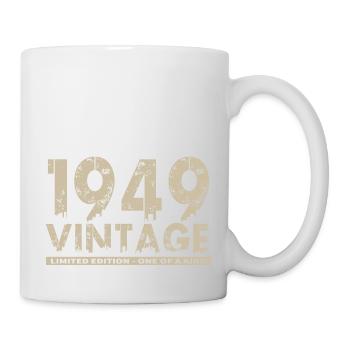 Jahrgang 1949 Bursdag - Unikat - Tasse - Weiß - Rechts