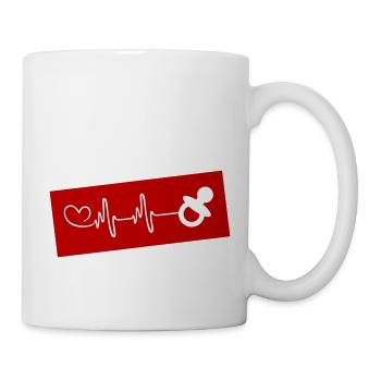 Schnuller Icon Puls Herzschlag - Tasse - Weiß - Rechts