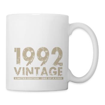 Jahrgang 1992 Bursdag - Unikat - Tasse - Weiß - Rechts