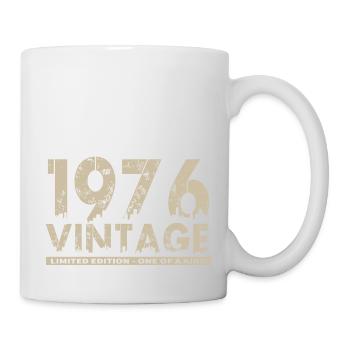 Jahrgang 1976 Bursdag - Unikat - Tasse - Weiß - Rechts