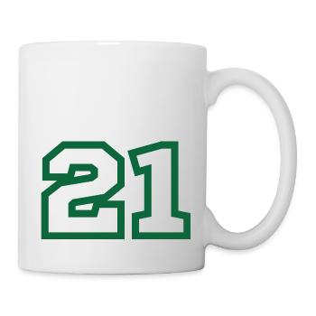 Numéro 21 sport vert - Mug blanc - blanc - Droite