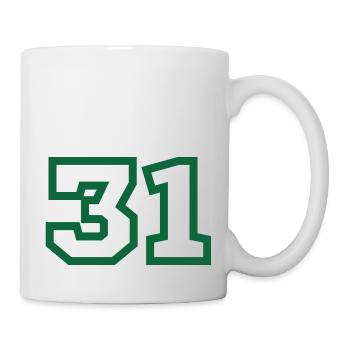 Nummer 31 grüner Sport - Tasse - Weiß - Rechts