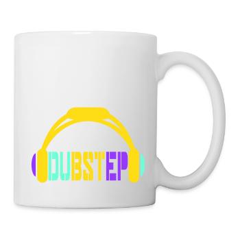 Dub Step Techno Music Party Club Text Headphones - Mug - white - Right