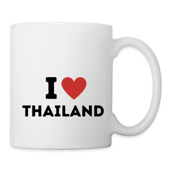 I Love Thailand - Schwarze Schrift - Tasse - Weiß - Rechts