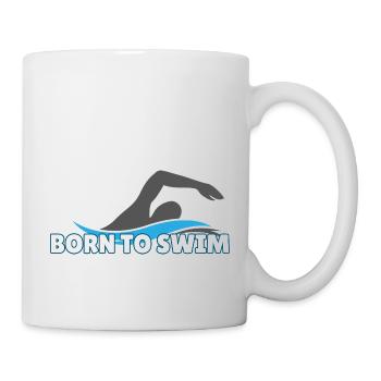 Né pour nager - Mug blanc - blanc - Droite