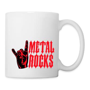 Heavy Metal Rocks Hard Rock Music Text Saying Logo - Mug - white - Right