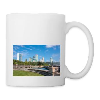 Die Skyline von Niagara City und das Panorama der Niagarafälle - Tasse - Weiß - Rechts