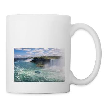 Die Skyline von Niagara City und das Panorama der Niagarafälle - Tasse - Weiß - Rechts