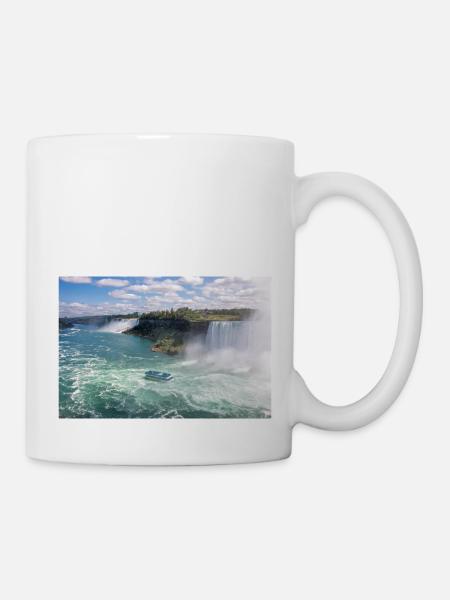 Panorama de la ville de Niagara et des chutes du Niagara - Mug blanc - blanc