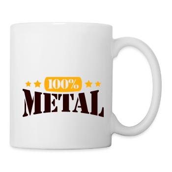 100 % Prozent Heavy Metal Musik Stempel Text Logo - Tasse - Weiß - Rechts