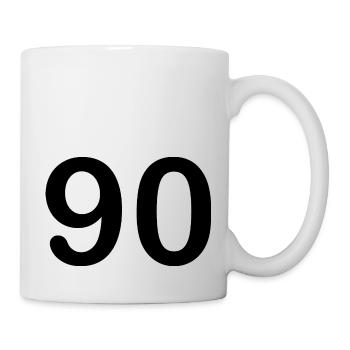 90. 90 ANS. 90e ANNIVERSAIRE. ANNIVERSAIRE 90 ANS. - Mug blanc - blanc - Droite
