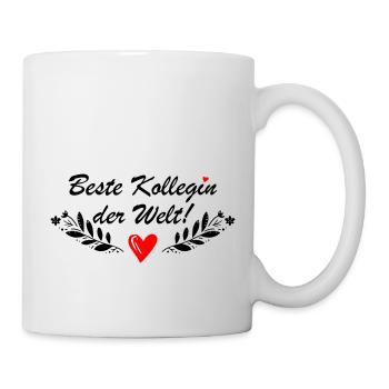 Beste Kollegin der Welt Herz - Tasse - Weiß - Rechts
