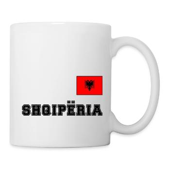 Albanien – Shqipëria mit Fahne Flagge auf Brust - Tasse - Weiß - Rechts