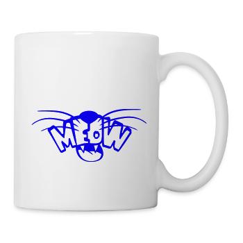 Meow Cat Comic Meow Lettres Chaton Texte Citation - Mug blanc - blanc - Droite