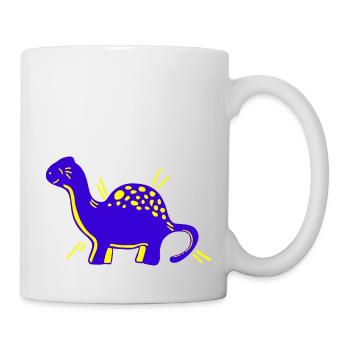 Dino Dinosaurier niedlich süß cartoon comic - Tasse - Weiß - Rechts