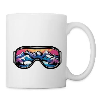 Ski Goggles Mountains Ski Symbol - Mug - white - Right